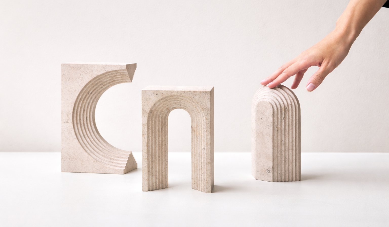 Geometric stone sculptures with a gentle touch e1775223679606